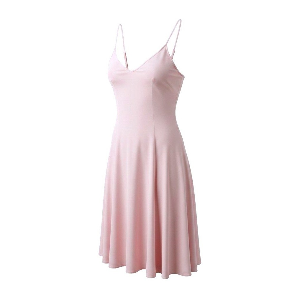 Aritzia Wilfred Mini Dress Womens 4 Pink Excellent V-Neck Fit & Flare Spaghetti